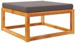 vidaXL Gartenhocker mit Kissen 65x65x29 cm Massivholz Akazie 3278940