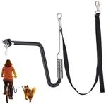 Relaxdays Fahrradleine f&uuml;r Hunde Stahl Schwarz Abstandshalter Mit Feder 44 cm...