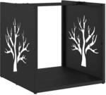vidaXL Brennholzregal Schwarz 40x40x40 cm Kaltgewalzter Stahl 864243