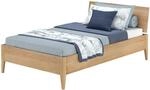 Erst-Holz Einzelbett Metallfrei 120 x 200 cm Massives Buchenholz Konische F&uuml;&szlig;e