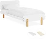 Homestyle4u Kinderbett 90x200 mit Lattenrost und Matratze in Wei&szlig; 2804