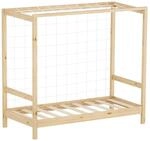 ML-Design Kinderbett Fu&szlig;balltor 70x140 cm Natur Kiefernholz Massiv