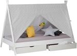 Homestyle4u Kinderbett 90x200 mit 2 Bettk&auml;sten Hausbett