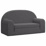 vidaXL Kinder-Schlafsofa 2-Sitzer Anthrazit Weicher Pl&uuml;sch 357024