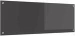 vidaXL K&uuml;chenr&uuml;ckwand Dunkelgrau 110 x 40 x 0,6 cm Geh&auml;rtetes Glas 42001310