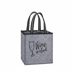Relaxdays Flaschentasche Filz Grau Schwarz F&uuml;r 9 Flaschen 45 cm x 24 cm x 24...