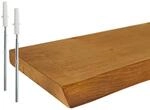 Relaxdays Wandregal Kiefernholz Braun mit Baumkante 100 cm
