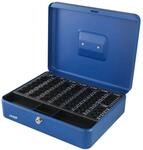 HMF 108-05 Geldkassette M&uuml;nzz&auml;hlbrett 30 x 24 x 9 cm Blau