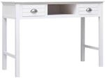 vidaXL Schreibtisch Wei&szlig; 108x45x76 cm Massivholz Paulownia 338535