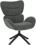 MCW Loungestuhl Q53 Drehbar Metall Chenille Dunkelgr&uuml;n