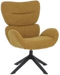MCW Loungestuhl Q53 Drehbar Metall Chenille Senfgelb