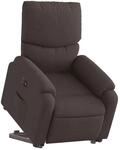 vidaXL Relaxsessel mit Aufstehhilfe Elektrisch Dunkelbraun Stoff 3204853
