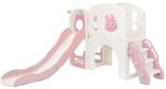 Joyz Kinderrutsche mit Spielturm & Basketballkorb Rosa aus Kunststoff