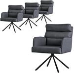 ML-Design Esszimmerst&uuml;hle Drehbar 4Er Set Anthrazit R&uuml;ckenlehne Auto-Position