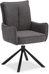 Homestyle4u Polsterstuhl Stoff Anthrazit Drehbar 2841