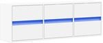 vidaXL TV-Wandschrank mit LED-Beleuchtung Wei&szlig; 130x31x45 cm 852299