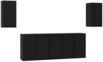 vidaXL TV-Schrank-Set 7-Tlg Schwarz Eichen-Optik 30,5 x 30 x 60 cm 3393145