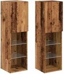 vidaXL TV-Schr&auml;nke mit LED-Leuchten 2 Stk Altholz-Optik 30,5x30x102cm 857677