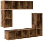 vidaXL TV-Schrank-Set Wandmontiert 4-Tlg Altholz Holzwerkstoff 3393222