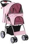 Costway Hundewagen Haustiere Buggy Bis 15 kg Pink