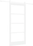 vidaXL Schiebet&uuml;r Wei&szlig; 93 x 202 cm Massivholz Kiefer und Glas 3332372