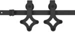 vidaXL Schiebet&uuml;rbeschlag-Set SKIEN 200 cm Stahl Schwarz 145261