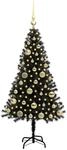 vidaXL Weihnachtsbaum mit 150 LEDs mit St&auml;nder Schwarz 120 cm PVC 3396460
