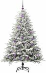 vidaXL K&uuml;nstlicher Vorbeleuchteter Weihnachtsbaum mit Kugelset Gr&uuml;n 3395390
