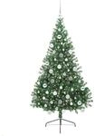 vidaXL K&uuml;nstlicher Vorbeleuchteter Weihnachtsbaum Gr&uuml;n 180 cm PVC 3397016