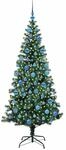 vidaXL K&uuml;nstlicher Vorbeleuchteter Weihnachtsbaum Gr&uuml;n 180 cm 3396769
