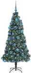 vidaXL K&uuml;nstlicher Vorbeleuchteter Weihnachtsbaum mit Kugelset 180 cm 3396173