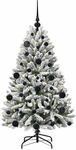 vidaXL K&uuml;nstlicher Weihnachtsbaum Gr&uuml;n und Wei&szlig; 120 cm PVC und Metall 3395731