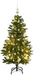 vidaXL K&uuml;nstlicher Weihnachtsbaum Klappbar 150 LEDs & Kugeln 150 cm 3210094