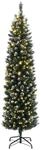 vidaXL K&uuml;nstlicher Weihnachtsbaum Schlank 300 LEDs 180 cm 3315780