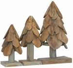 vidaXL Weihnachtsbaum mit St&auml;nder 3 Stk Braun Massivholz Teak 42017942