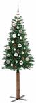 vidaXL Schlanker Weihnachtsbaum mit 150 LEDs mit St&auml;nder Gr&uuml;n 150 cm 3394853