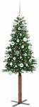vidaXL Schlanker Weihnachtsbaum mit 150 LEDs mit St&auml;nder Gr&uuml;n 150 cm 3394856