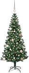 vidaXL K&uuml;nstlicher Vorbeleuchteter Weihnachtsbaum Gr&uuml;n 150 cm 3396747