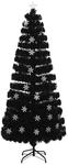 vidaXL Weihnachtsbaum mit LED-Schneeflocken Schwarz 210 cm Fiberoptik 328464
