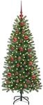 vidaXL K&uuml;nstlicher Weihnachtsbaum mit 150 LEDs Gr&uuml;n 150 cm PE und PVC 3397341