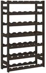 vidaXL Weinregal f&uuml;r 42 Flaschen Schwarz Massivholz Kiefer 62,5 x 25 x 102 cm