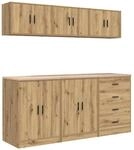 vidaXL Garagenschr&auml;nke 6 Stk Artisan-Eiche Holzwerkstoff 3328349