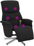 vidaXL Massagesessel mit Fu&szlig;teil Schwarz Stoff Modell 4