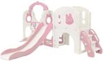 Joyz Kinderrutsche mit Spielturm und Schaukel Rosa aus Kunststoff