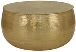Womo-Design Couchtisch 90x45 cm Gold Hammerschlag-Optik Handgefertigt