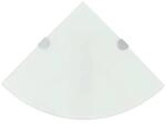 vidaXL Eckregale 2 Stk mit Verchromten Halterungen Glas Wei&szlig; 25x25 cm 3051598