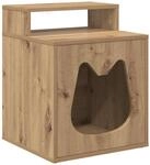 vidaXL Katzenhaus Kunsthandwerk Eiche 42,5 x 40 x 53,5 cm 8000697