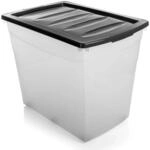 BigDean 3x 80 L Aufbewahrungsbox Mit Deckel Und Rollen Gro&szlig; Budget Line Plastikbox