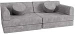 Juskys Kinder Spielsofa Kayo Cord in Hellgrau