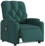 vidaXL Massagesessel Elektrisch Dunkelgr&uuml;n Stoff 3204704